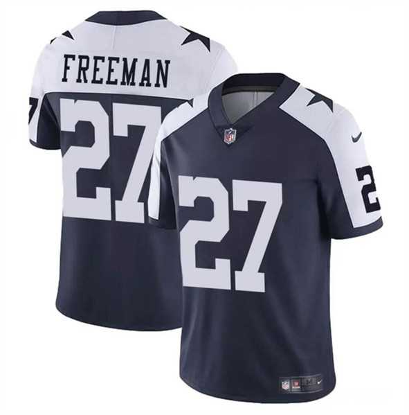 Youth Dallas Cowboys #27 Royce Freeman Navy White Thnaksgiving Vapor Untouchable Limited Stitched Jersey Dzhi